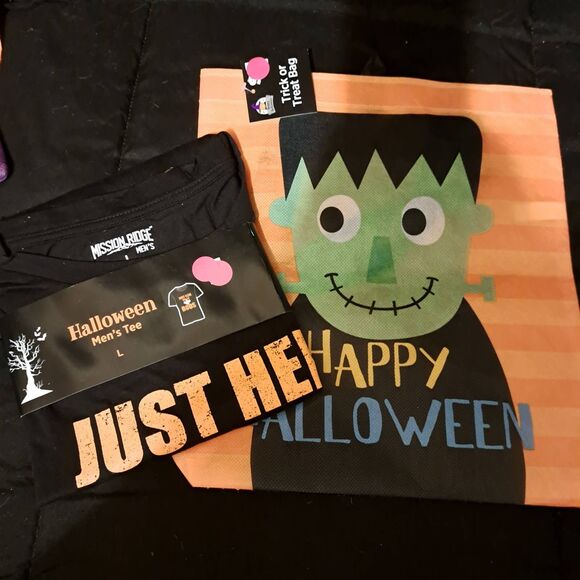 Halloween SALE! NWT- Sz L - Just Here for the Boos T-shirt with Bag - Picture 3 of 8